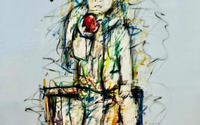 “Ma Pomme” (100x100cm) sold for €8,500 at the Orh Torah charity auction
